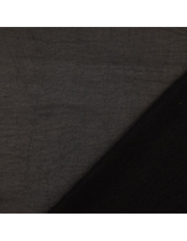 Tissu satin deluxe touché soie - Noir