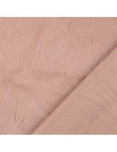 Tissu fausse fourrure - Vieux rose