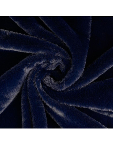 Tissu fausse fourrure - Bleu marine