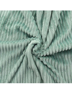 Tissu minky grosses côtes - Vert sauge