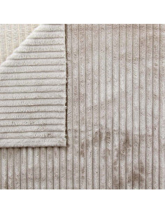 Tissu minky grosses côtes - Sable 2