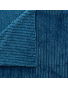 Tissu minky grosses côtes - Bleu pétrole 2