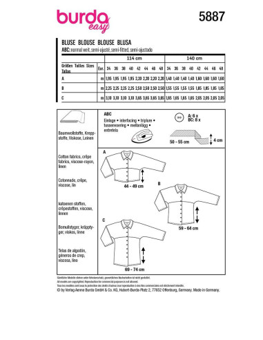 Patron de blouse - Burda 5887