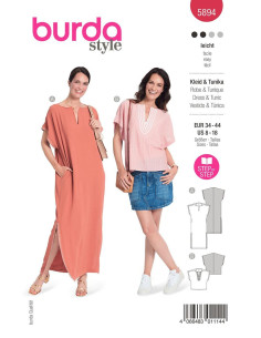 Patron de robe et tunique - Burda 5894