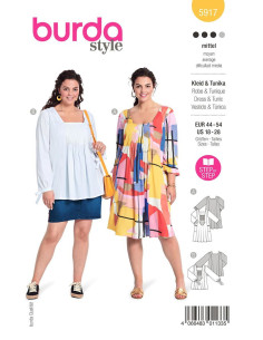 Patron de robe et tunique - Burda 5917