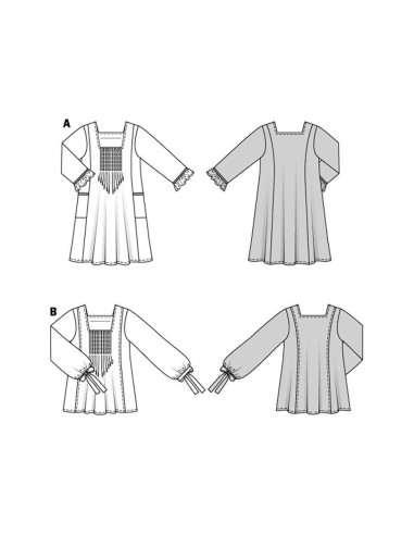 Patron de robe et tunique - Burda 5917