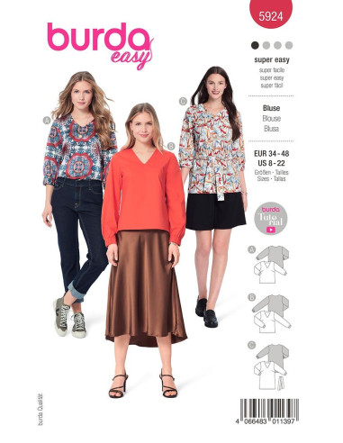 Patron de blouse - Burda 5924