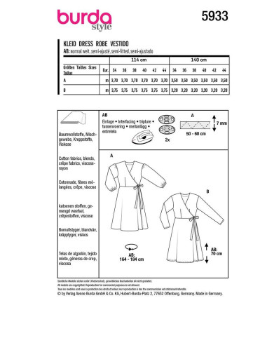 Patron de robe - Burda 5933