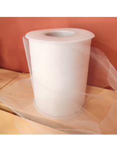 Ruban tulle - Blanc - Rouleau de 40 mètres