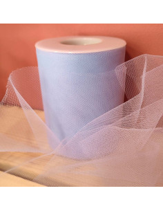 Ruban tulle - Bleu - Rouleau de 40 mètres