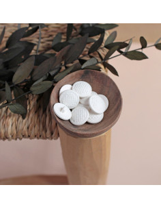 Bouton tressage sur pied 15 mm - Blanc Cassé