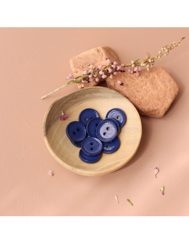 Bouton à collerette 12 mm - Indigo