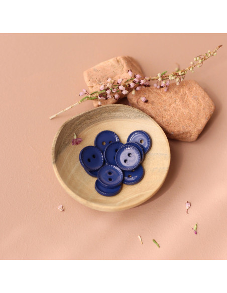 Bouton à collerette 12 mm - Indigo
