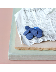 Bouton tressage sur pied 15 mm - Indigo
