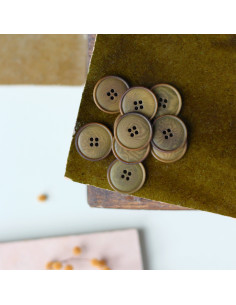 Bouton corozo à fin rebord 20 mm - Olive