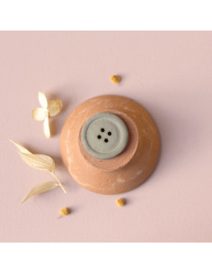 Bouton rétro à quatre trous 25 mm - Olive