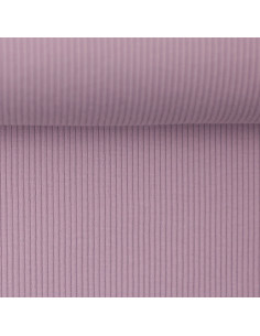 Tissu jersey coton maille fine côtelé - Lavande 2