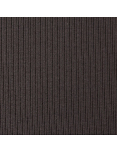 Tissu jersey coton maille fine côtelé - Gris anthracite