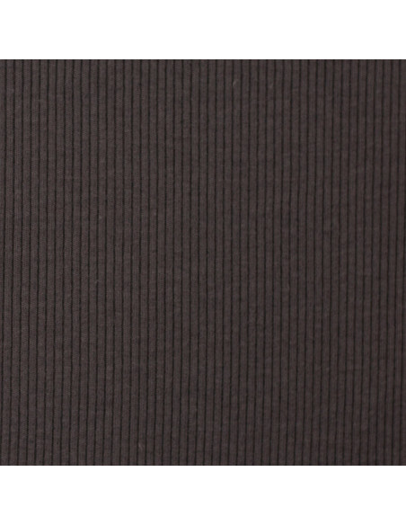 Tissu jersey coton maille fine côtelé - Gris anthracite