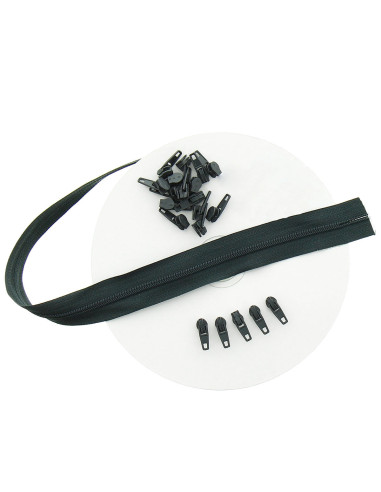 Rouleau de 10 mètres de fermeture nylon - Gris anthracite