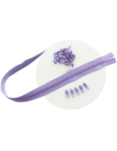 Rouleau de 10 mètres de fermeture nylon - Lilas