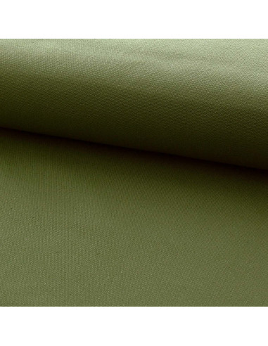 Toile de coton canvas demi-natté - Vert mousse