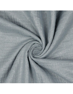 Tissu double gaze de coton irisé pailleté - Gris perle
