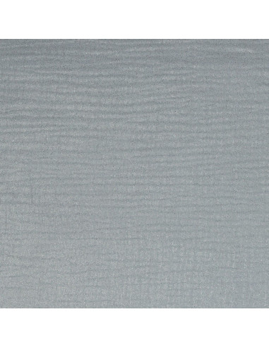 Tissu double gaze de coton irisé pailleté - Gris perle