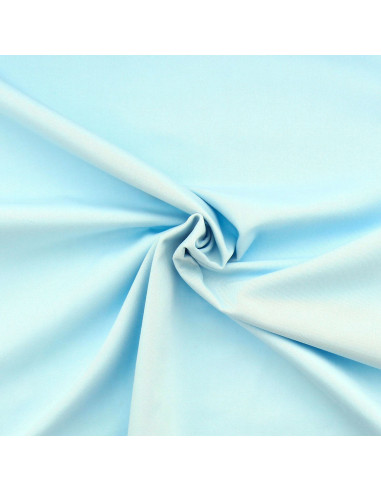 Tissu gabardine polycoton - Bleu layette