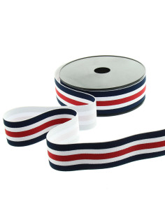 Elastique fantaisie tricolore 40 mm