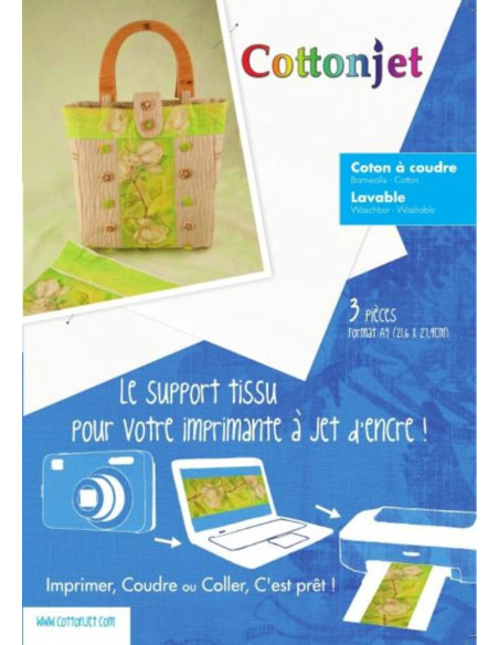 3 feuilles Cottonjet à coudre coton