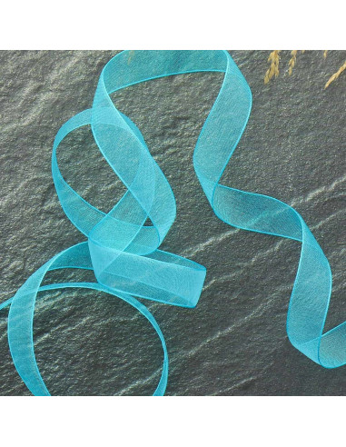 Ruban organza - Bleu turquoise
