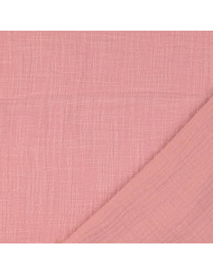 Tissu double gaze de coton Vintage - Vieux rose 2