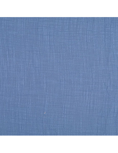 Tissu double gaze de coton Vintage - Bleu jeans