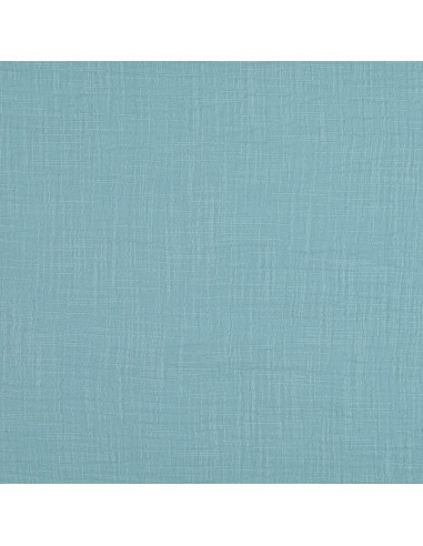 Tissu double gaze de coton Vintage - Turquoise