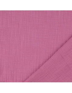 Tissu double gaze de coton Vintage - Bois de rose 2
