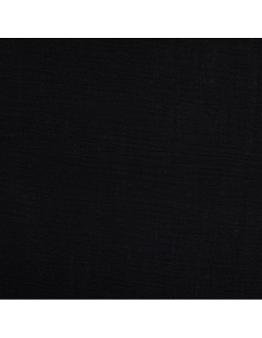 Tissu double gaze de coton Vintage - Noir
