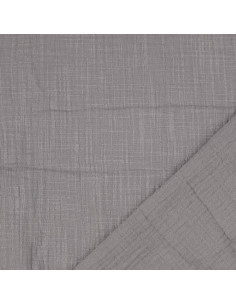 Tissu double gaze de coton Vintage - Gris 2
