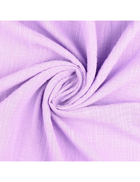 Tissu double gaze de coton Vintage - Lilas
