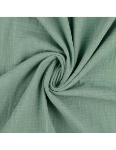 Tissu double gaze de coton Vintage - Vert sauge