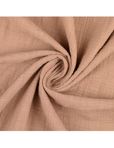 Tissu double gaze de coton Vintage - Beige