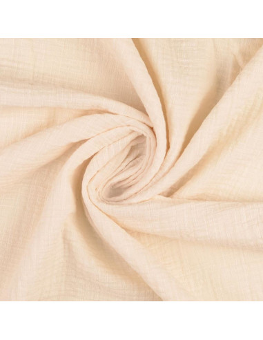 Tissu double gaze de coton Vintage - Ecru