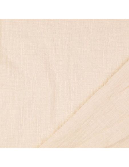 Tissu double gaze de coton Vintage - Ecru