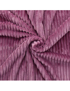 Tissu minky grosses côtes - Bois de rose