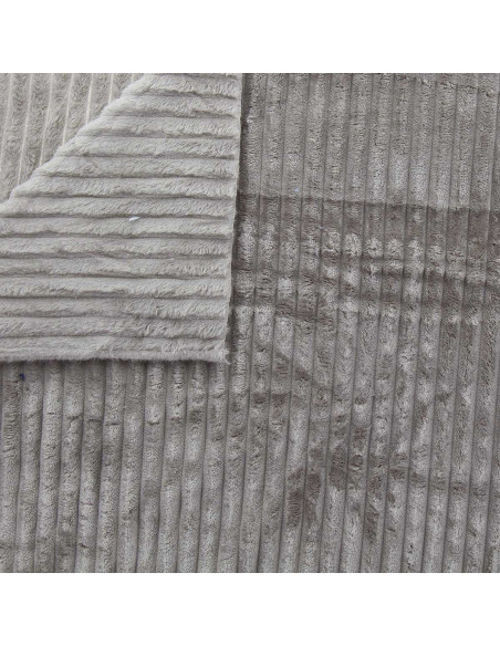 Tissu minky grosses côtes - Taupe