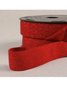 Elastique boxer pailleté - Rouge et or