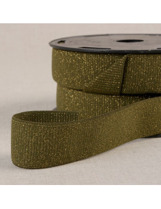 Elastique boxer pailleté - Kaki et or