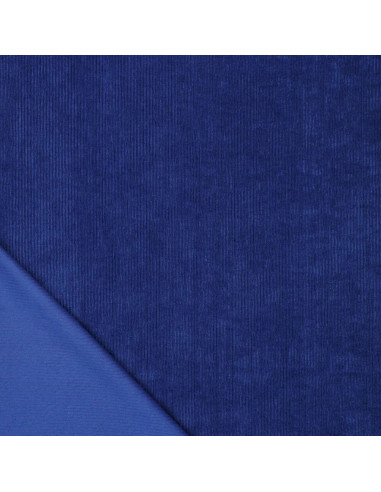 Tissu velours côtelé - Bleu roi