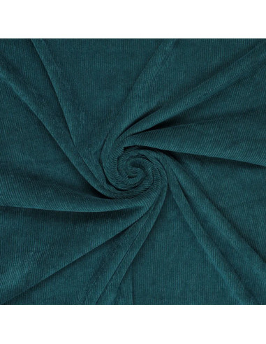 Tissu velours côtelé - Bleu pétrole