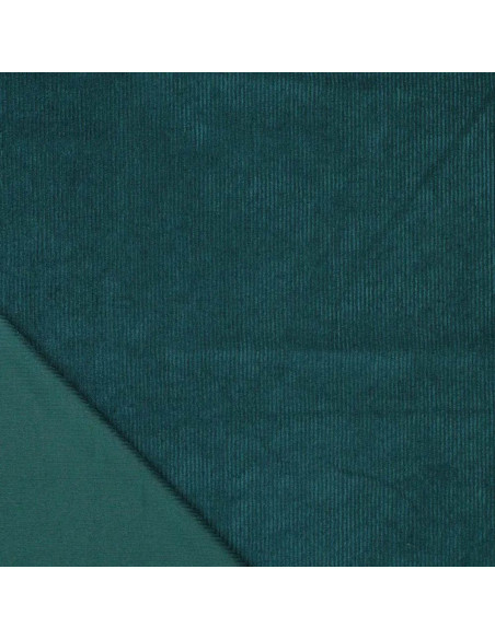 Tissu velours côtelé - Bleu pétrole
